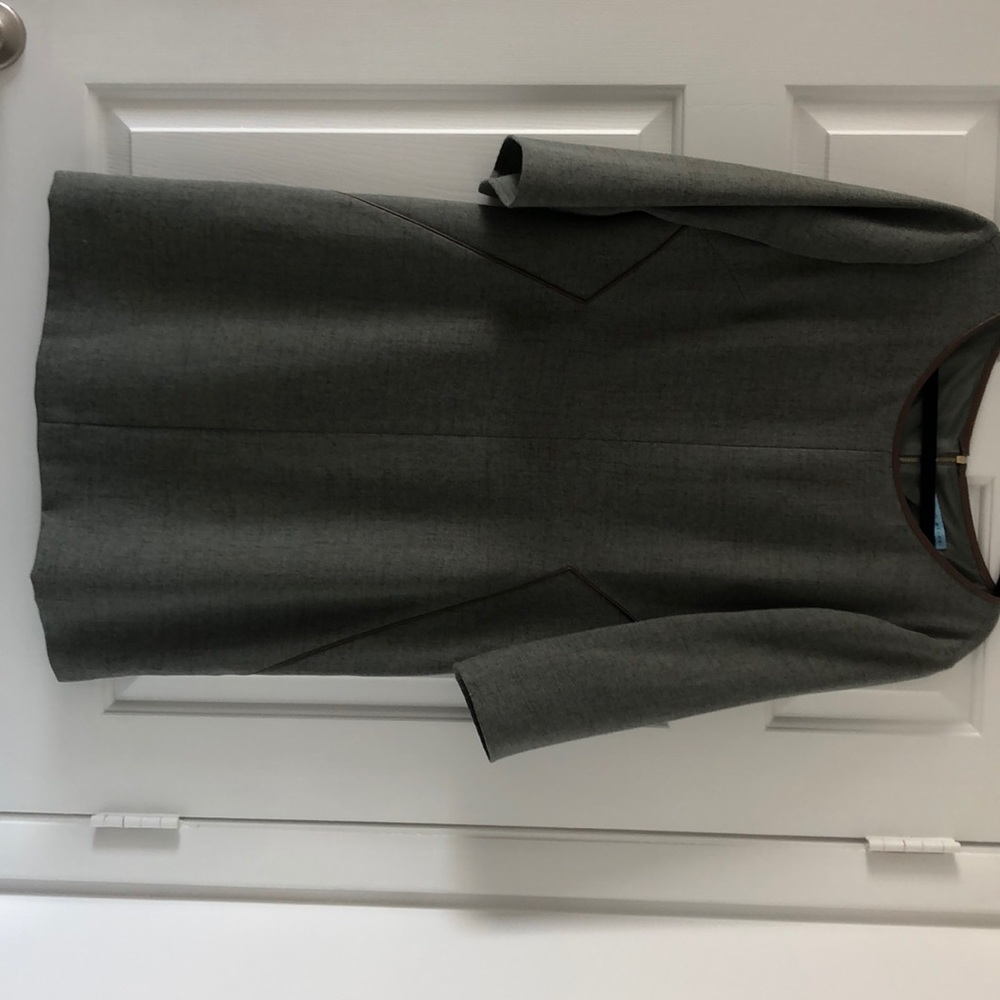 NWT- Size 14 with leather trim around the collar.